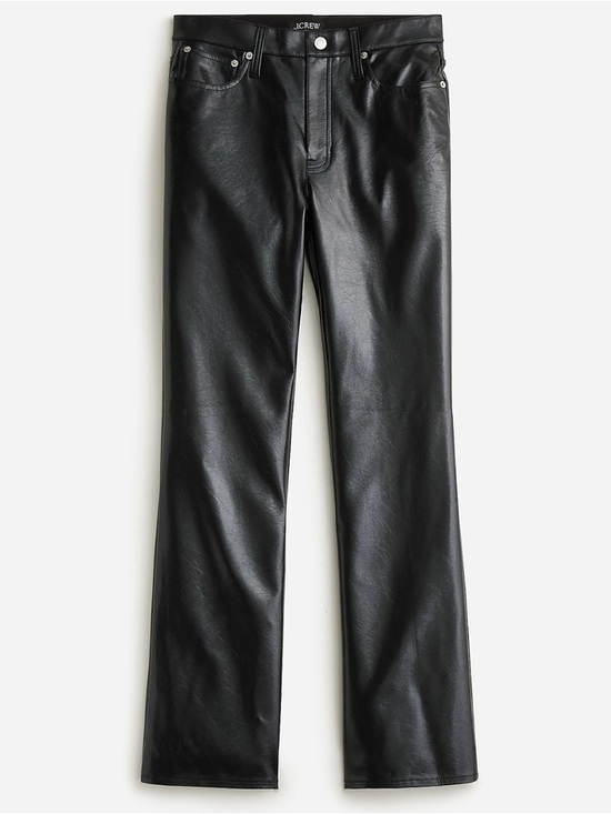 J. Crew Pants - J. Crew Black Faux Leather Straight Leg High Rise 5 Pocket Pants Womens Size 25